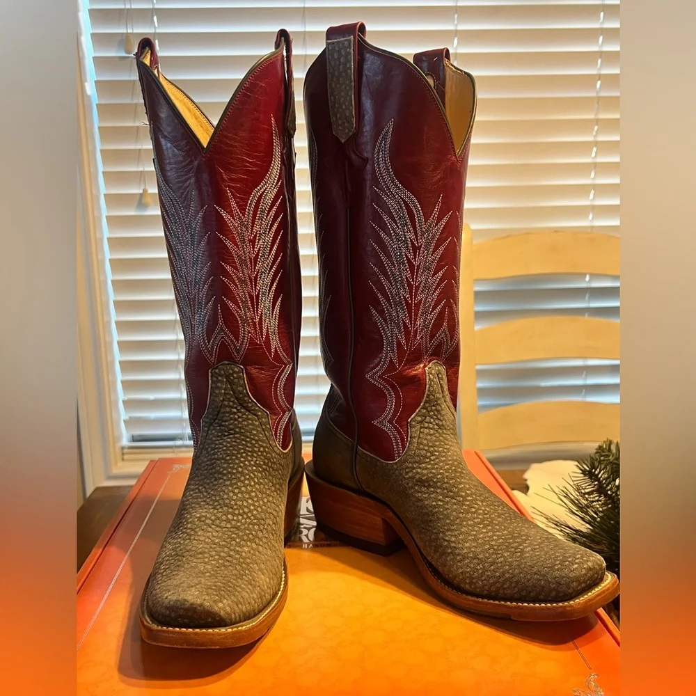 Rios of Mercedes Red and Gray Women's Boots - Picture 4 of 8